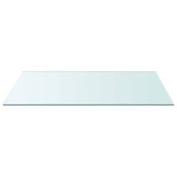 Berkfield Home Table Top Transparent 50x100 cm Tempered Glass in Clear - thumbnail 1