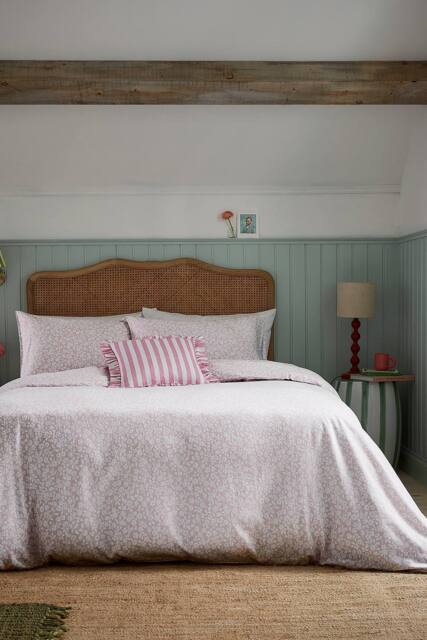Helena Springfield 'Rosebud' Brushed Cotton Duvet Cover Set in Pink - Size: Single - image 1