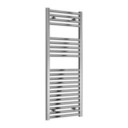 Bathroom Kingdom Diva Chrome Straight Heated Towel Rail 1200x450 in Silver