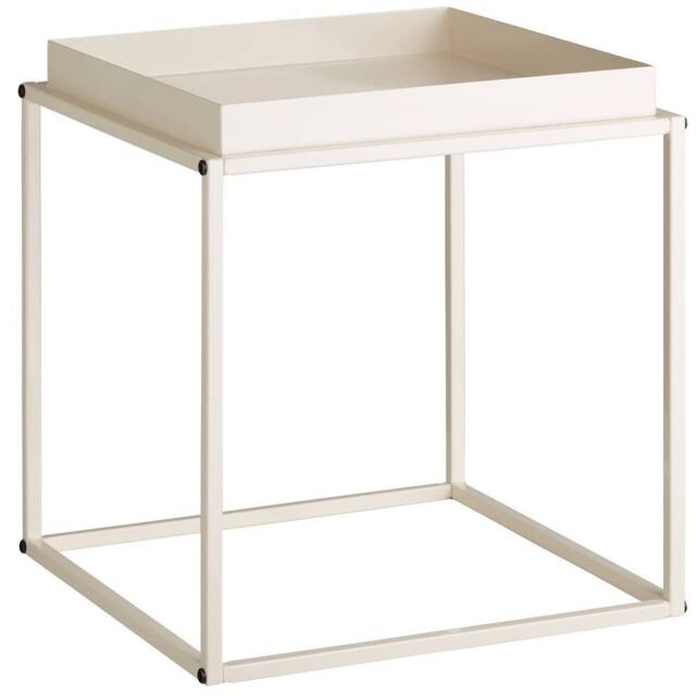 tectake Bedside Table Cambridge - With Tray-Shaped Shelf, 40 X 40 X 44 Cm in Cream - image 1