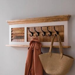 IH Design Curley Solid Mango Wood White Hanging Unit in Natural - thumbnail 1
