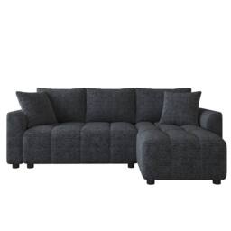 BTM 3 Seater L Shaped Sofa Chenille Upholstered Corner Sofa Couch in Grey - thumbnail 7