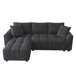 BTM 3 Seater L Shaped Sofa Chenille Upholstered Corner Sofa Couch in Grey - thumbnail 8