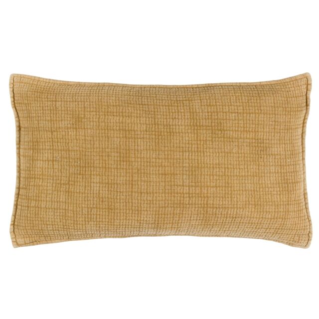 Yard Ribble 100% Cotton Acid Wash Cushion in Yellow - Size: 40 cm x 60 cm - image 1
