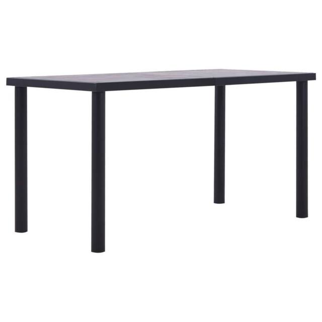 Berkfield Home Dining Table Black & Concrete Grey 140x70x75 cm MDF - Size: 140 x 70 x 75 cm - image 1