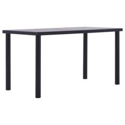 Berkfield Home Dining Table Black & Concrete Grey 140x70x75 cm MDF - Size: 140 x 70 x 75 cm