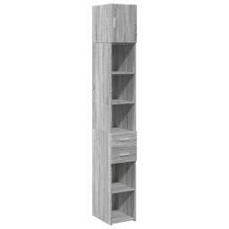Berkfield Home Slim Storage Cabinet Grey Sonoma 30x42.5x225 cm Engineered Wood - thumbnail 2