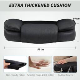 EONLION Black Home Office Chair, Leathaire Desk Chair - Size: 100 cm - thumbnail 4