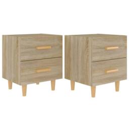 Berkfield Home Bed Cabinets 2 pcs Sonoma Oak 40x35x47.5 cm in Light Tan - thumbnail 1