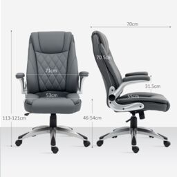 VINSETTO High Back Executive Office Chair Home Swivel Dark Grey - thumbnail 3