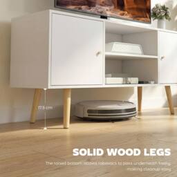 STILVORA TV Stand with 2 Doors & Shelves 120 cm White - thumbnail 8