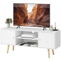 STILVORA TV Stand with 2 Doors & Shelves 120 cm White - thumbnail 5