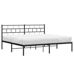 Berkfield Home Metal Bed Frame with Headboard Black 183x213 cm - thumbnail 3