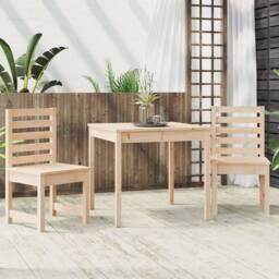Berkfield Home Beautiful 3 Piece Garden Bistro Set Solid Wood Pine in Light Tan - thumbnail 1
