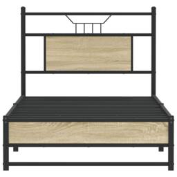 Berkfield Home Bed Frame without Mattress Sonoma Oak 90x190 cm Single Engineered Wood in Brown - thumbnail 6