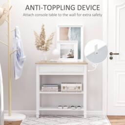 Wyld Haus Sacoso Retro Console Table Drawer & Two Shelves in White - thumbnail 4