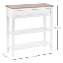 Wyld Haus Sacoso Retro Console Table Drawer & Two Shelves in White - thumbnail 3