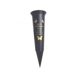 David Fischhoff Memorial Grave Plastic Spike Vase - Granddaughter in Black - thumbnail 1
