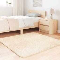 Berkfield Home Shaggy Rug High Pile NAVARRA Cream 120x120 cm Polyester - Size: Medium - thumbnail 1