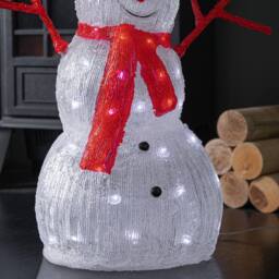 Samuel Alexander 55cm Acrylic Snowman with Top Hat & Red Scarf in White - thumbnail 7