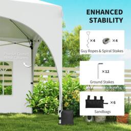 OUTSUNNY 3 x 6m Pop Up Gazebo with Sides, Peak Top Garden Party Tent Marquee - thumbnail 5