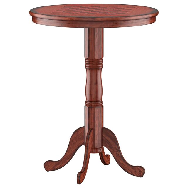 Costway Round Pub Pedestal Side Table w/ Stable Base Wooden Dining Table in Dark Brown - image 1