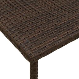 Berkfield Home Garden Coffee Table Rectangular Brown 80x40x37 cm Poly Rattan - Size: 80 x 40 x 37 cm - thumbnail 7