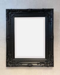 Downton Interiors Antique Style Black Wood Frame Wall Mirror with Bevelled Glass 53cm x 43cm - Size: Small - thumbnail 3