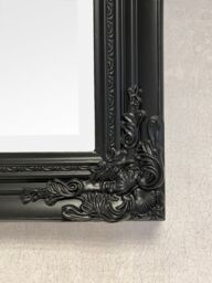 Downton Interiors Antique Style Black Wood Frame Wall Mirror with Bevelled Glass 53cm x 43cm - Size: Small - thumbnail 4