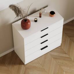 Home Discount Vida Designs Trega 4 Drawer Chest of Drawers Space Saving Bedroom in White - thumbnail 8