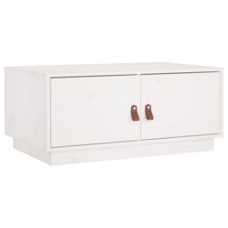 Berkfield Home Coffee Table White 80x50x35 cm Solid Wood Pine - Size: 80 x 50 x 35 cm - thumbnail 2