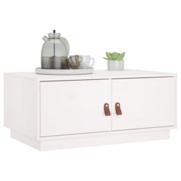Berkfield Home Coffee Table White 80x50x35 cm Solid Wood Pine - Size: 80 x 50 x 35 cm - thumbnail 4