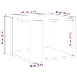 Berkfield Home Coffee Table Old Wood 40x40x30 cm Engineered Wood in Brown - Size: 40 x 40 x 30 cm - thumbnail 9