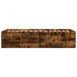 Berkfield Home Modern Bed Frame without Mattress Smoked Oak 90x190 cm Single in Brown - thumbnail 5