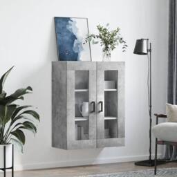 Berkfield Home Wall Mounted Cabinet Concrete Grey 69.5x34x90 cm - thumbnail 3