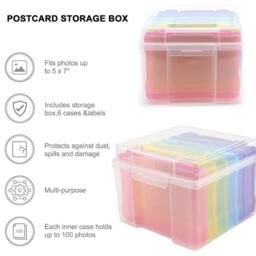 FLAVORA 5×7 - Multicoloured Picture Album Organizer Photo Storage Box - Size: 500mm - thumbnail 1