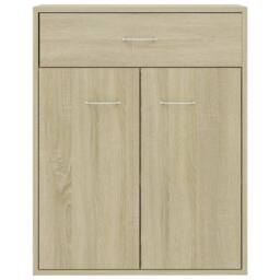 Berkfield Home Sideboard Sonoma Oak 60x30x75 cm Engineered Wood in Light Brown - Size: 60 x 30 x 75 cm - thumbnail 7