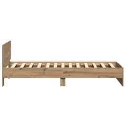 Berkfield Home Bed Frame with Headboard Artisan Oak 100 x 200 cm in Brown - thumbnail 7