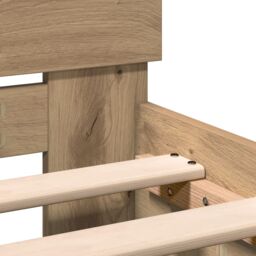 Berkfield Home Bed Frame with Headboard Artisan Oak 100 x 200 cm in Brown - thumbnail 9