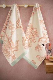 YVONNE ELLEN 'Signature Floral' Cotton Towel in Rose - Size: Bath Sheet - thumbnail 2
