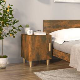 Berkfield Home Bedside Cabinets 2 pcs Smoked Oak Engineered Wood in Brown - thumbnail 8