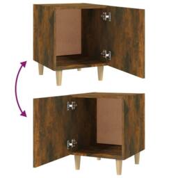 Berkfield Home Bedside Cabinets 2 pcs Smoked Oak Engineered Wood in Brown - thumbnail 7