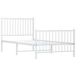 Berkfield Home Metal Bed Frame with Headboard & Footboard White 90x200 cm - thumbnail 3