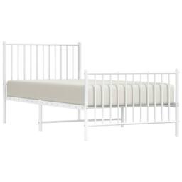 Berkfield Home Metal Bed Frame with Headboard & Footboard White 90x200 cm - thumbnail 4