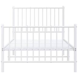 Berkfield Home Metal Bed Frame with Headboard & Footboard White 90x200 cm - thumbnail 5