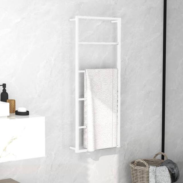 Berkfield Home Towel Rack White 45x10x115 cm Steel - Size: 45 x 10 x 115 cm - image 1