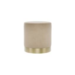 Wyld Haus Kalua Small Beige Velvet Stool Brushed Gold Base - thumbnail 2
