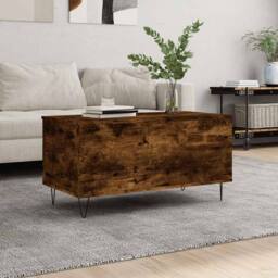 Berkfield Home Modern Coffee Table Smoked Oak 90x44.5x45 cm Engineered Wood in Brown - thumbnail 2