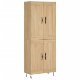 Berkfield Home Highboard Sonoma Oak 69.5x34x180 cm Engineered Wood in Brown - thumbnail 2