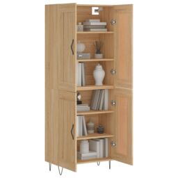 Berkfield Home Highboard Sonoma Oak 69.5x34x180 cm Engineered Wood in Brown - thumbnail 3